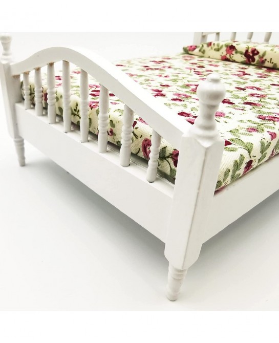 Dollhouse Decoration Accessories Mini Dollhouse Furniture Bed Miniature Bed Room Kids Pretend Play Toy $28.60 Dollhouse Acces...