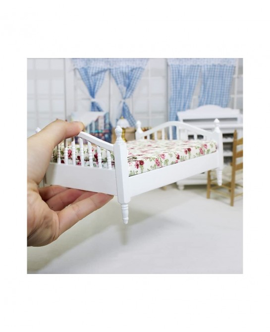 Dollhouse Decoration Accessories Mini Dollhouse Furniture Bed Miniature Bed Room Kids Pretend Play Toy $28.60 Dollhouse Acces...
