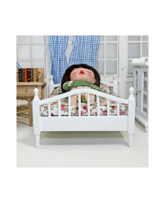 Dollhouse Decoration Accessories Mini Dollhouse Furniture Bed Miniature Bed Room Kids Pretend Play Toy $28.60 Dollhouse Acces...