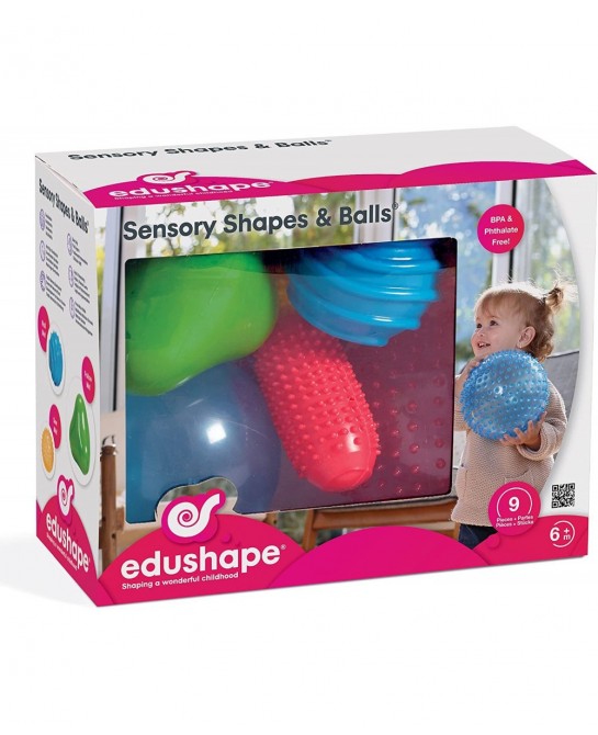 Sensory Balls for Baby - Assorted Baby Balls That Help Enhance Gross Motor Skills for Kids Aged 6 Months and Up - Set of 9 Vi...