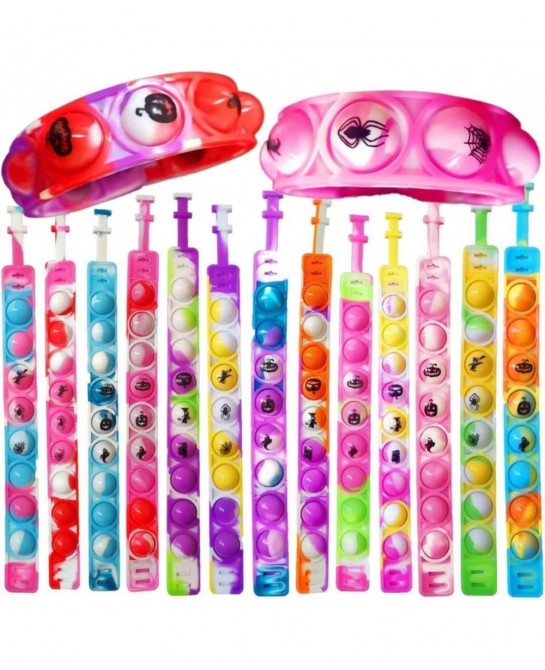 30 Packs Bulk Halloween Fidget Bracelet for Kids Boys Girls Classroom Birthday Activity Party Favors Prizes $22.04 Kids' Part...