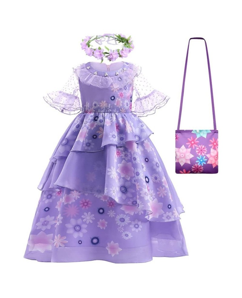 Isabella Encanto Costume Princess Dress for Girls 3T-12Y Kids Dress Up Clothes Birthday Party Halloween with Bag Diadema $37....