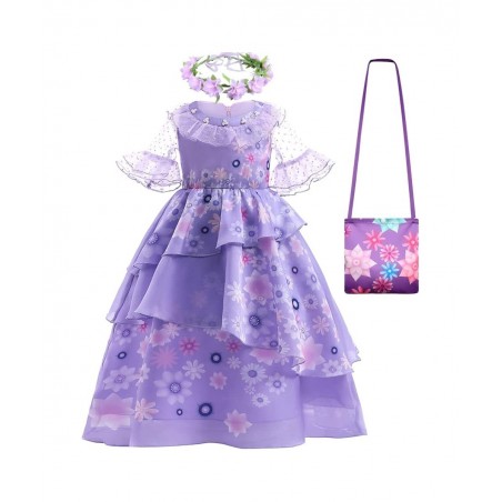 Isabella Encanto Costume Princess Dress for Girls 3T-12Y Kids Dress Up Clothes Birthday Party Halloween with Bag Diadema $37....