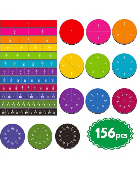 156 pcs Magnetic Rainbow Fraction Tiles Circles $25.56 Magnet Toys