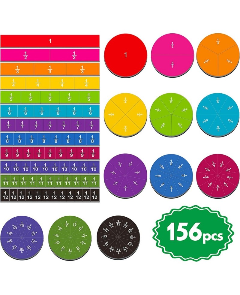 156 pcs Magnetic Rainbow Fraction Tiles Circles $25.56 Magnet Toys