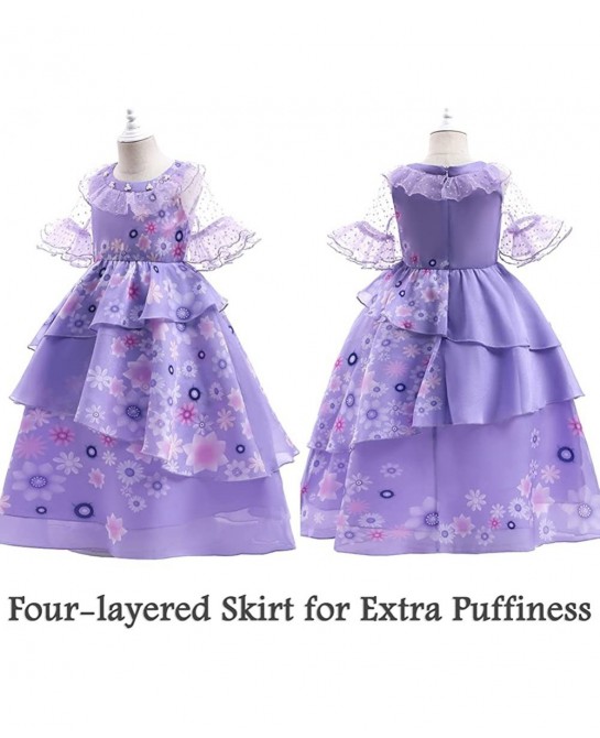 Isabella Encanto Costume Princess Dress for Girls 3T-12Y Kids Dress Up Clothes Birthday Party Halloween with Bag Diadema $37....