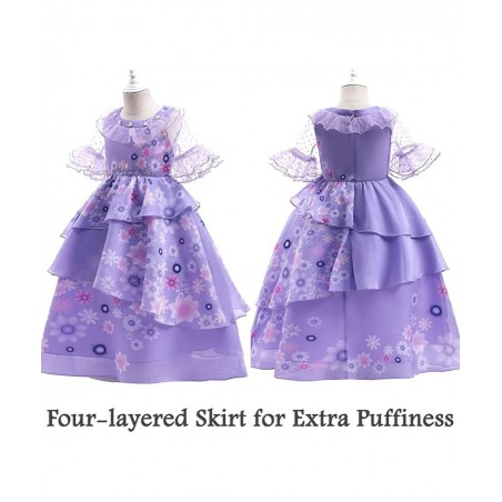 Isabella Encanto Costume Princess Dress for Girls 3T-12Y Kids Dress Up Clothes Birthday Party Halloween with Bag Diadema $37....