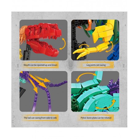 Rainbow Dinosaur Fossils Building Blocks Toys Ideas Jurassic Dinosaur Toys Construction Set to Build Dinosaur Education Toys ...