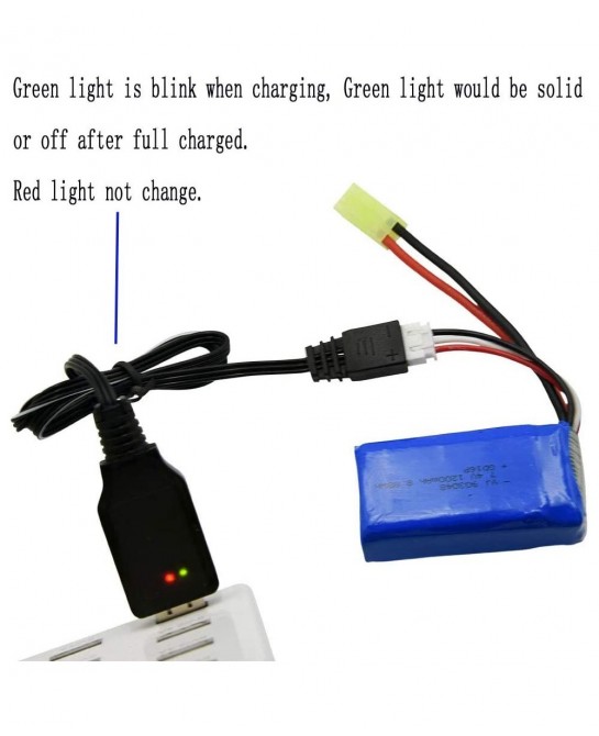 2 Pack 7.4V 1200mAh 8.88Wh Li-PO Battery and 2 USB Charger Cable Replacement for 1/18 Scale 9310 9300 9301E 9302E 9303E 9304E...
