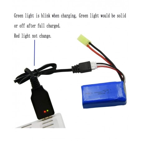 2 Pack 7.4V 1200mAh 8.88Wh Li-PO Battery and 2 USB Charger Cable Replacement for 1/18 Scale 9310 9300 9301E 9302E 9303E 9304E...