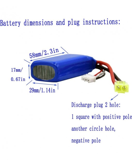 2 Pack 7.4V 1200mAh 8.88Wh Li-PO Battery and 2 USB Charger Cable Replacement for 1/18 Scale 9310 9300 9301E 9302E 9303E 9304E...
