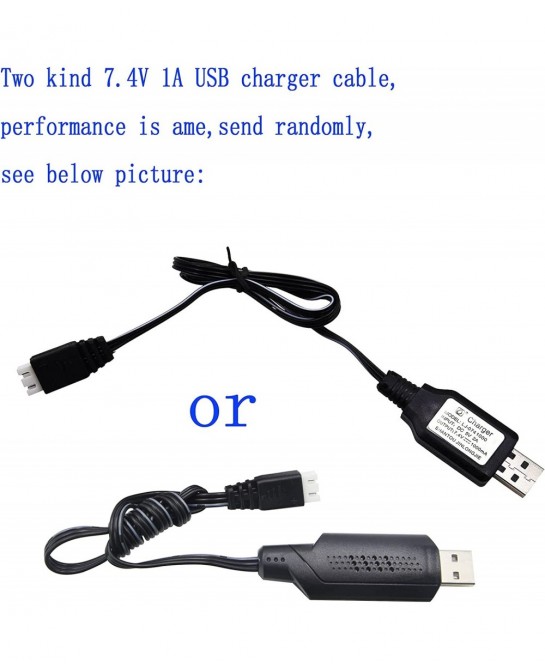2 Pack 7.4V 1200mAh 8.88Wh Li-PO Battery and 2 USB Charger Cable Replacement for 1/18 Scale 9310 9300 9301E 9302E 9303E 9304E...