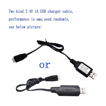 2 Pack 7.4V 1200mAh 8.88Wh Li-PO Battery and 2 USB Charger Cable Replacement for 1/18 Scale 9310 9300 9301E 9302E 9303E 9304E...