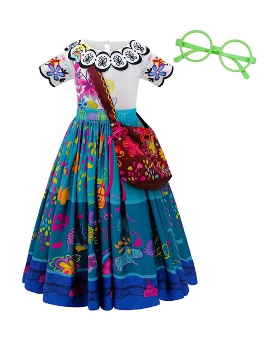 Magical Family Girls Fancy Dress Up Halloween Costume with Crossbody Purse Bag & Green Glasses & Wig Size 2T-10 $47.63 Kids' ...