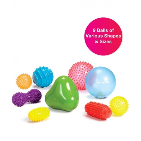Sensory Balls for Baby - Assorted Baby Balls That Help Enhance Gross Motor Skills for Kids Aged 6 Months and Up - Set of 9 Vi...
