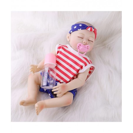 Reborn Baby Dolls Silicone Full Body Realistic 18 Inch Lifelike Soft Vinyl Girl Dolls with Kitten Cat Toy Birthday Gifts for ...