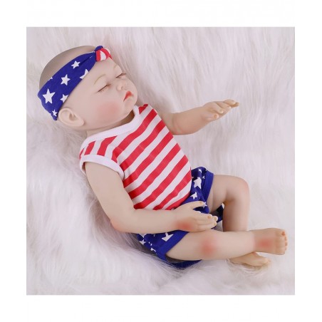 Reborn Baby Dolls Silicone Full Body Realistic 18 Inch Lifelike Soft Vinyl Girl Dolls with Kitten Cat Toy Birthday Gifts for ...