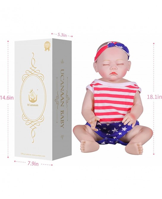 Reborn Baby Dolls Silicone Full Body Realistic 18 Inch Lifelike Soft Vinyl Girl Dolls with Kitten Cat Toy Birthday Gifts for ...