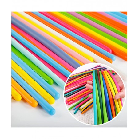 150Pcs Long Balloons Kit with Pump 260Q Twisting Animal Magic Balloons Thickening Latex Skinny Balloons for Shape Assorted Co...