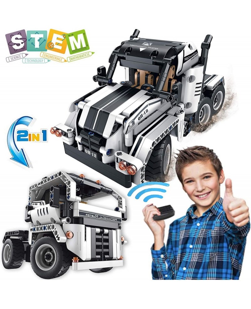 STEM Building Toys for Boys & Girls | 2 in 1 Remote Control Building Kit | Build a Semi -Truck/Cab Over | Early Learning Tech...