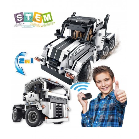 STEM Building Toys for Boys & Girls | 2 in 1 Remote Control Building Kit | Build a Semi -Truck/Cab Over | Early Learning Tech...