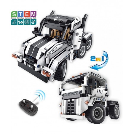 STEM Building Toys for Boys & Girls | 2 in 1 Remote Control Building Kit | Build a Semi -Truck/Cab Over | Early Learning Tech...