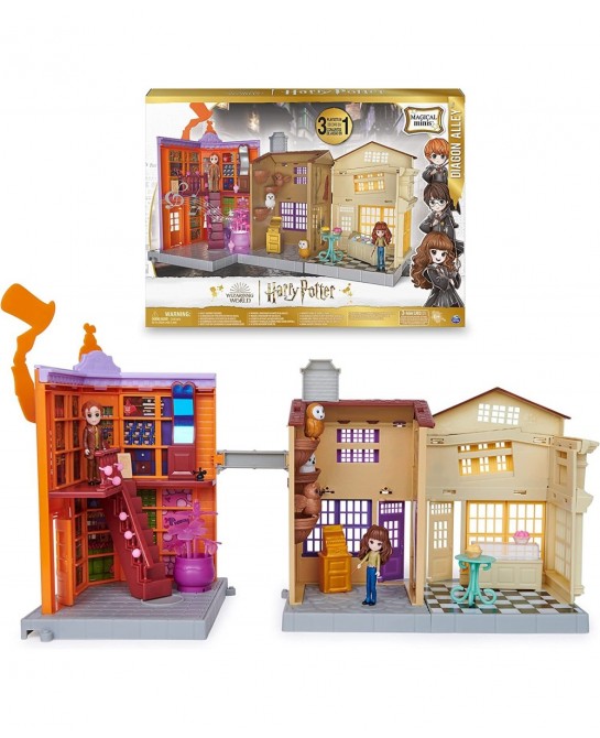 Harry Potter Magical Minis Diagon Alley 3-in-1 Playset with Lights & Sounds 2 Figures 21 Accessories Kids Toys for Ages 6 and...