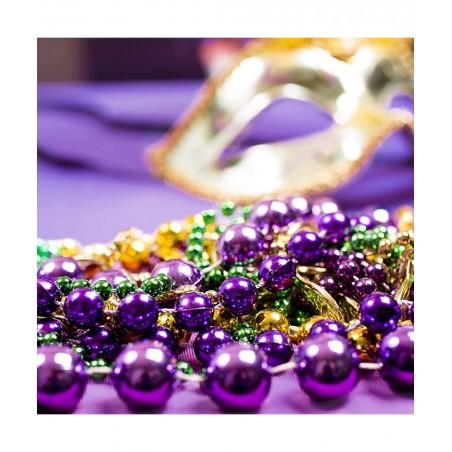 24 Pcs Mardi Gras Beads Necklaces Metallic Colors Necklaces Purple Gold Green Beads Necklaces Accessory for Mardi Gras Themed...