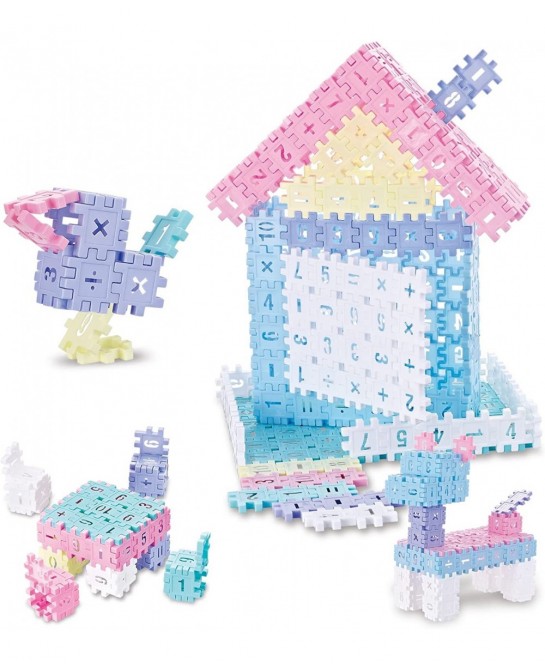 220 Pcs Kids Building Blocks Kit Waffle Building Blocks Mini Toddler Basic Blocks Set Interlocking Mini Puzzle Blocks for Kid...