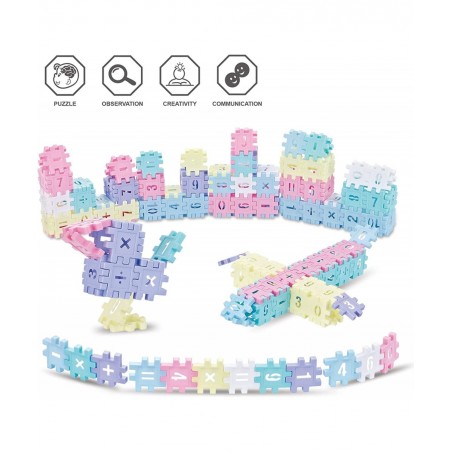 220 Pcs Kids Building Blocks Kit Waffle Building Blocks Mini Toddler Basic Blocks Set Interlocking Mini Puzzle Blocks for Kid...