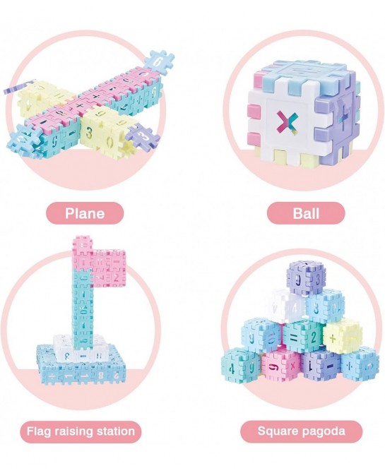 220 Pcs Kids Building Blocks Kit Waffle Building Blocks Mini Toddler Basic Blocks Set Interlocking Mini Puzzle Blocks for Kid...