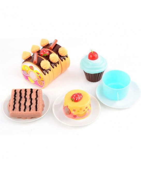 Birthday Cake 75pcs Pretend Play Food Toy Set Blue DIY Stickers $27.58 Toy Kitchen Products