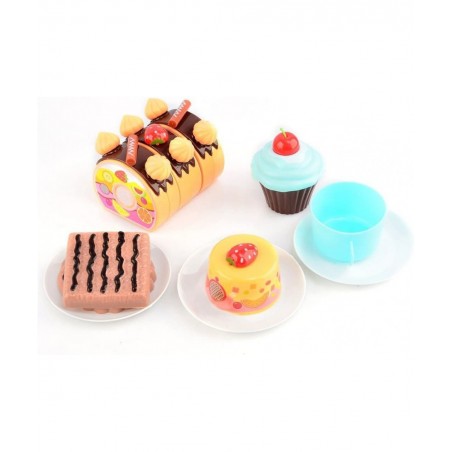 Birthday Cake 75pcs Pretend Play Food Toy Set Blue DIY Stickers $27.58 Toy Kitchen Products