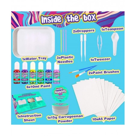 Marbling Arts and Crafts Supplies - Spin Art DIY Marble Painting Kits Stem Toys Gifts Set Kids Adults Girls Boys Tweens with ...