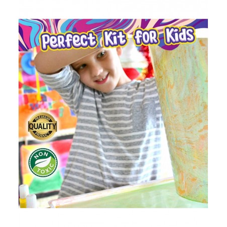 Marbling Arts and Crafts Supplies - Spin Art DIY Marble Painting Kits Stem Toys Gifts Set Kids Adults Girls Boys Tweens with ...