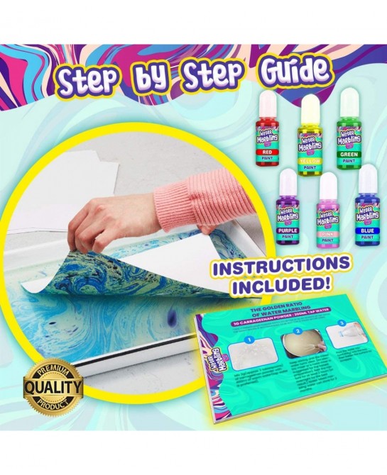 Marbling Arts and Crafts Supplies - Spin Art DIY Marble Painting Kits Stem Toys Gifts Set Kids Adults Girls Boys Tweens with ...