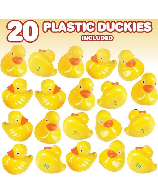 Duck Pond Matching Game for Kids - Includes 20 Plastic Ducks with Numbers and 3’ x 6” Inflatable Pool - Fun Memory Game - Wat...