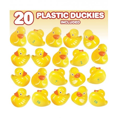 Duck Pond Matching Game for Kids - Includes 20 Plastic Ducks with Numbers and 3’ x 6” Inflatable Pool - Fun Memory Game - Wat...