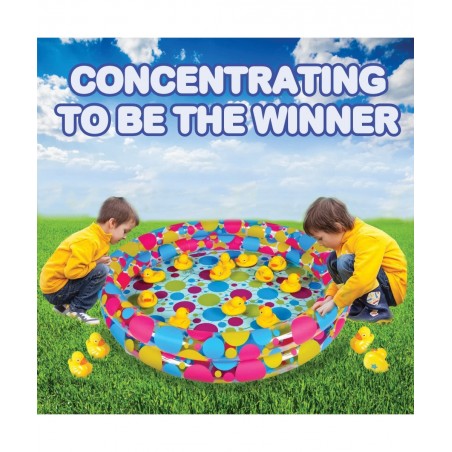 Duck Pond Matching Game for Kids - Includes 20 Plastic Ducks with Numbers and 3’ x 6” Inflatable Pool - Fun Memory Game - Wat...
