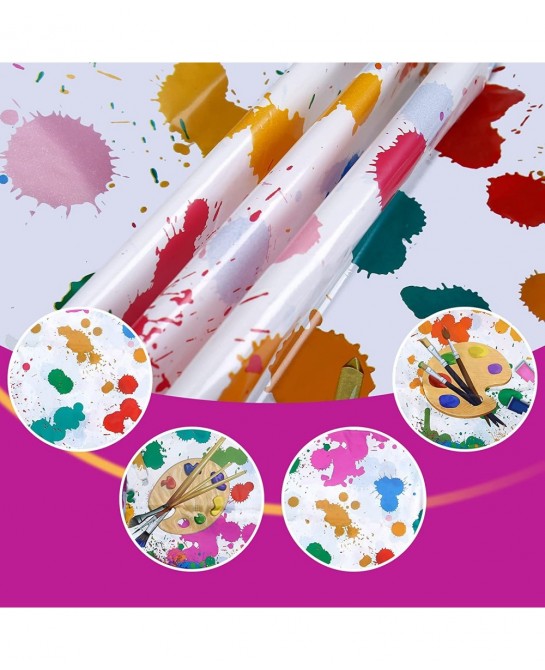 3Pcs Art Paint Party Tablecloths Disposable Art Plastic Table Cover for Boys & Girls Art Painting Them Birthday Party Supplie...