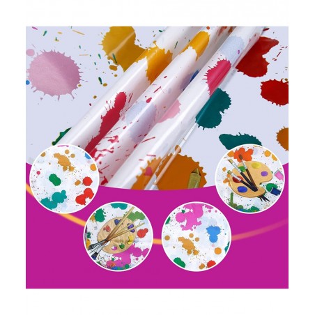3Pcs Art Paint Party Tablecloths Disposable Art Plastic Table Cover for Boys & Girls Art Painting Them Birthday Party Supplie...