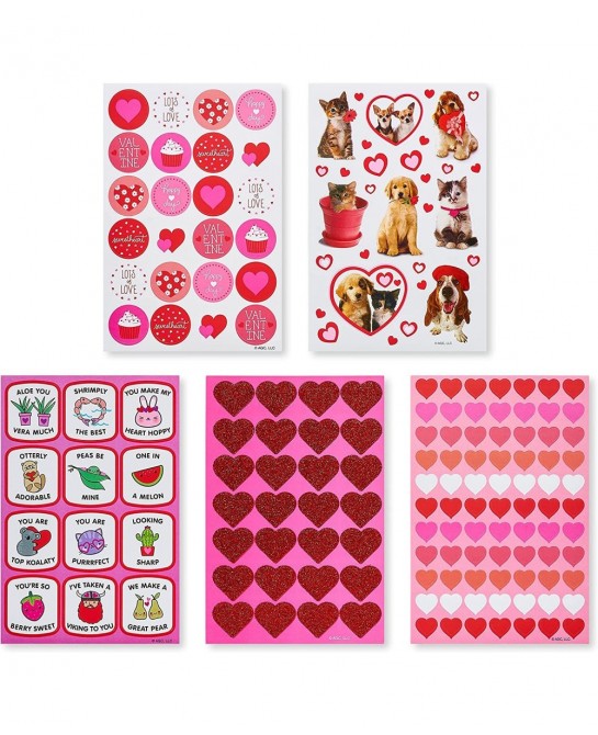 Bulk Valentine's Day Stickers Hearts and Animals (688-Count) $17.72 Kids' Stickers