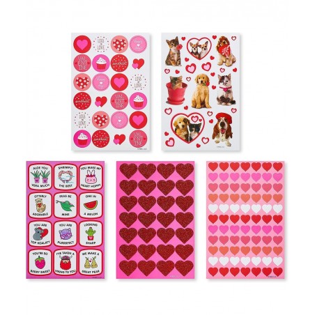 Bulk Valentine's Day Stickers Hearts and Animals (688-Count) $17.72 Kids' Stickers