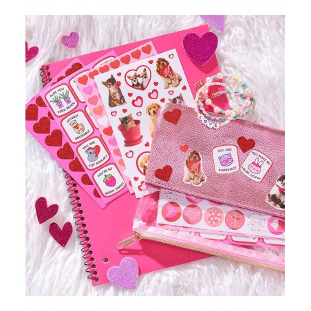 Bulk Valentine's Day Stickers Hearts and Animals (688-Count) $17.72 Kids' Stickers