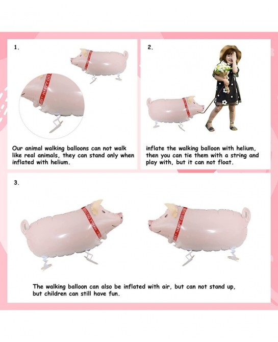 Pig Birthday Party Decorations Supplies Pink Pig Happy Birthday Banner Garland Cake Toppers Walking Pig Balloons for Girls Bi...