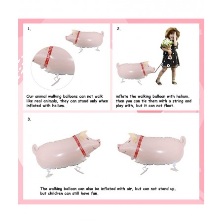 Pig Birthday Party Decorations Supplies Pink Pig Happy Birthday Banner Garland Cake Toppers Walking Pig Balloons for Girls Bi...