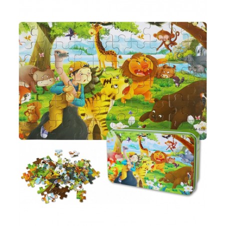60 Pieces Animal Puzzles Kids Ages 3-5 Wooden Jigsaw Puzzles Montessori Puzzle for Toddler Educational Puzzles Gift for Girls...
