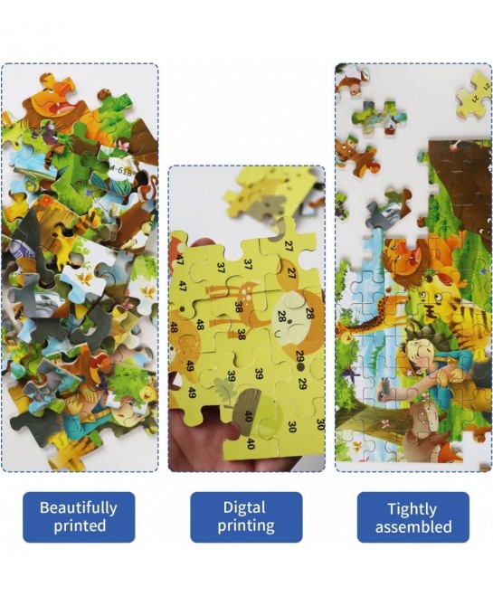 60 Pieces Animal Puzzles Kids Ages 3-5 Wooden Jigsaw Puzzles Montessori Puzzle for Toddler Educational Puzzles Gift for Girls...