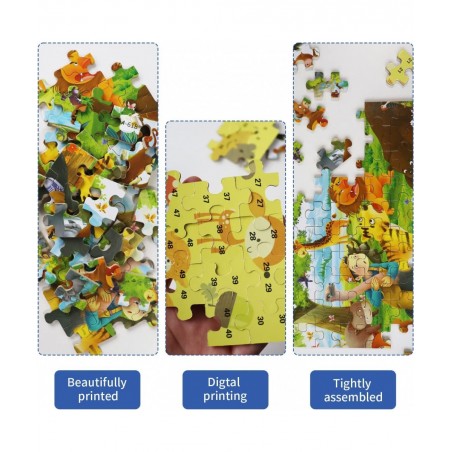60 Pieces Animal Puzzles Kids Ages 3-5 Wooden Jigsaw Puzzles Montessori Puzzle for Toddler Educational Puzzles Gift for Girls...