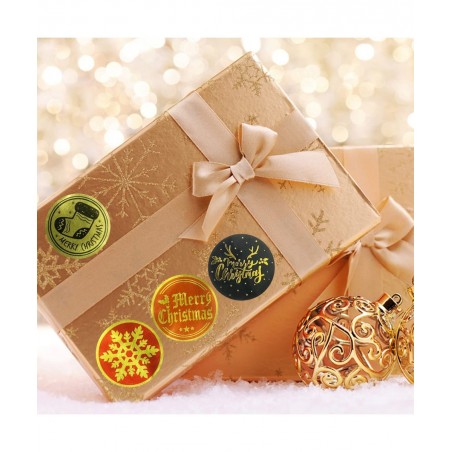 2000 PCS Christmas Stickers Roll 1 Inch Merry Xmas Sticker Removable Waterproof Round Happy Holiday Labels for Envelope Seals...